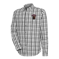Men's Antigua  Black/Gray Montana Grizzlies Tending 2 Button-Down Long Sleeve Shirt