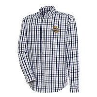 Men's Antigua  Navy/Gray Marquette Golden Eagles Tending 2 Button-Down Long Sleeve Shirt