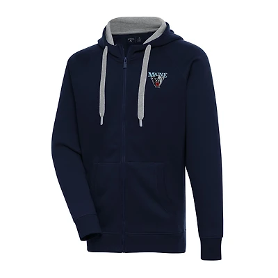 Men's Antigua Navy Maine Black Bears Big & Tall Victory Full-Zip Hoodie Jacket