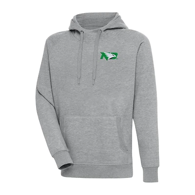 Men's Antigua Heather Gray North Dakota Big & Tall Victory Raglan Pullover Hoodie