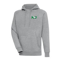 Men's Antigua Heather Gray North Dakota Big & Tall Victory Raglan Pullover Hoodie