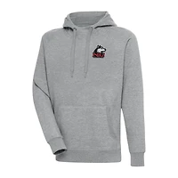 Men's Antigua Heather Gray Northern Illinois Huskies Big & Tall Victory Raglan Pullover Hoodie