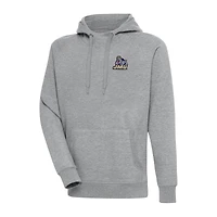 Men's Antigua Heather Gray James Madison Dukes Big & Tall Victory Raglan Pullover Hoodie