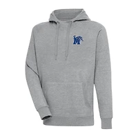 Men's Antigua Heather Gray Memphis Tigers Big & Tall Victory Raglan Pullover Hoodie