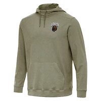 Men's Antigua Heather Olive Montana Grizzlies Cloud Pullover Hoodie