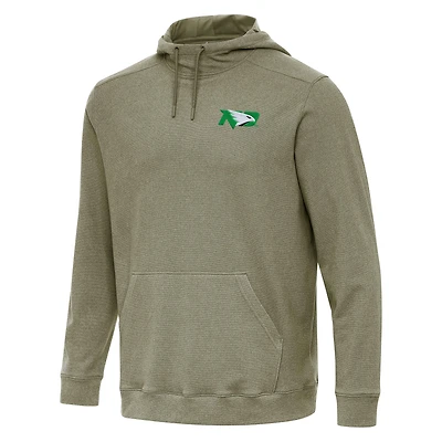Men's Antigua Heather Olive North Dakota Cloud Pullover Hoodie