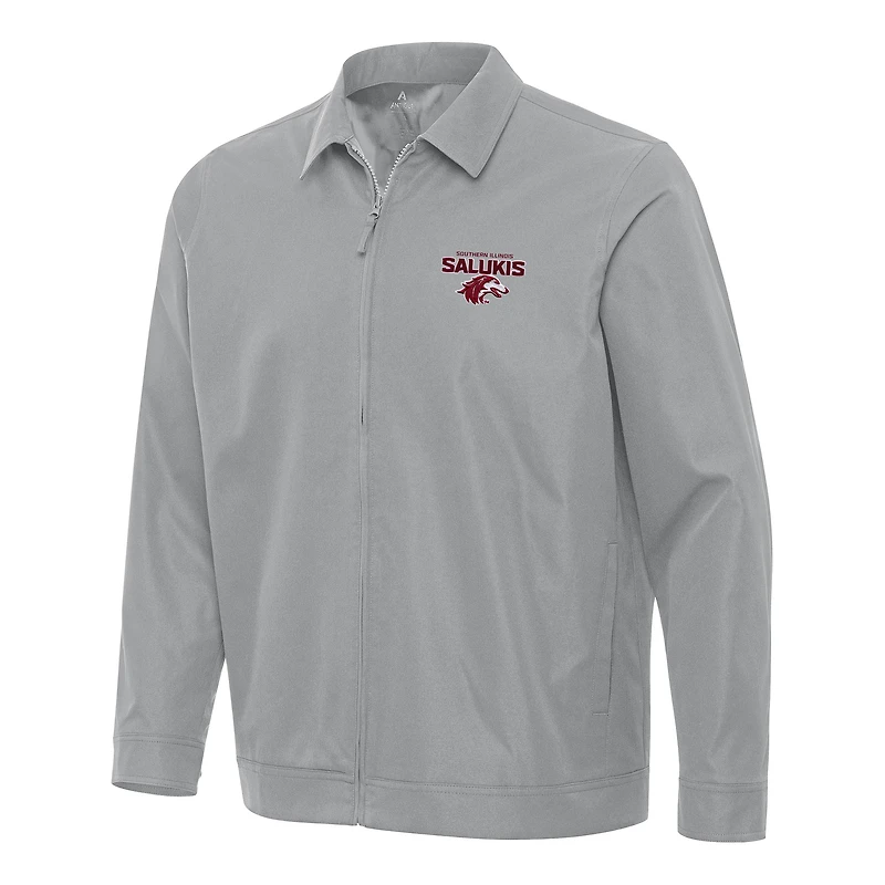 Men's Antigua  Gray Southern Illinois Salukis Pivot Full-Zip Jacket