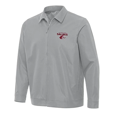 Men's Antigua  Gray Southern Illinois Salukis Pivot Full-Zip Jacket