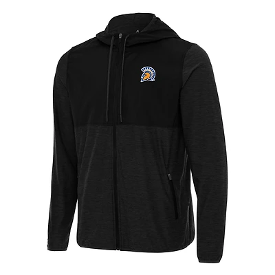 Men's Antigua Black San Jose State Spartans Sway Full-Zip Hoodie Jacket