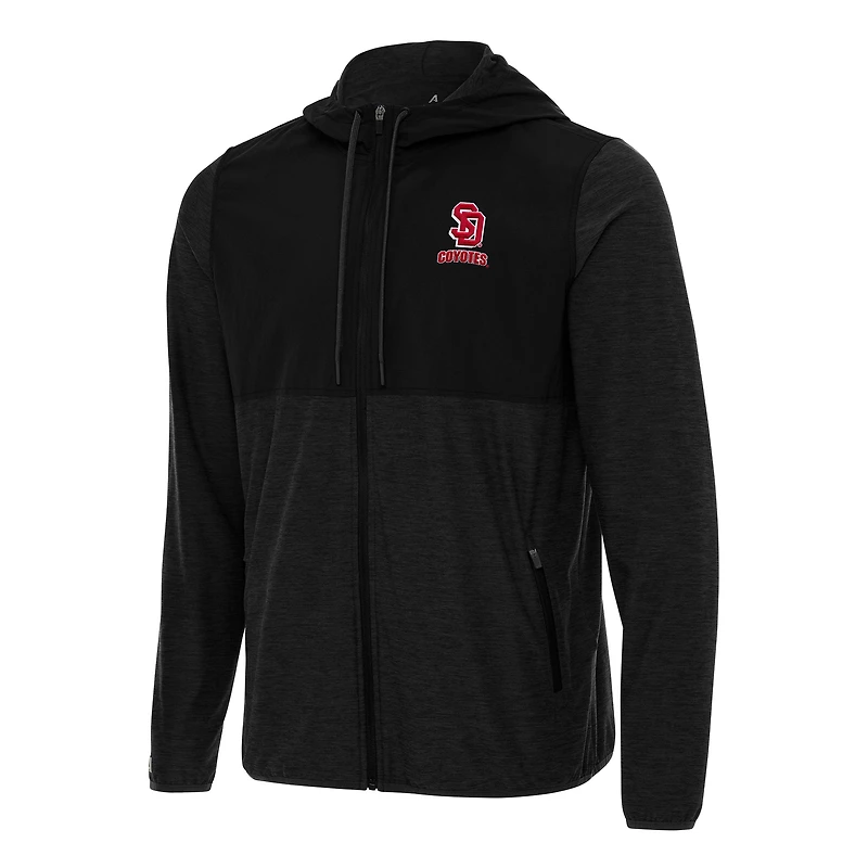 Men's Antigua Black South Dakota Coyotes Sway Full-Zip Hoodie Jacket