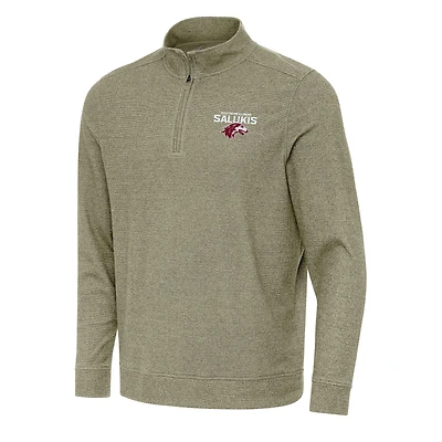 Men's Antigua Olive Southern Illinois Salukis Subtle Quarter-Zip Sweatshirt