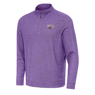 Men's Antigua Heather Purple Western Carolina Catamounts Subtle Quarter-Zip Sweatshirt