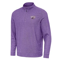 Men's Antigua Heather Purple Western Carolina Catamounts Subtle Quarter-Zip Sweatshirt