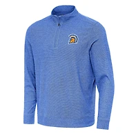 Men's Antigua Heather Royal San Jose State Spartans Subtle Quarter-Zip Sweatshirt