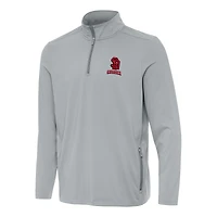 Men's Antigua  Gray South Dakota Coyotes Perilous Quarter-Zip Sweatshirt