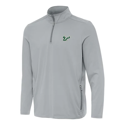 Men's Antigua  Gray South Florida Bulls Perilous Quarter-Zip Sweatshirt