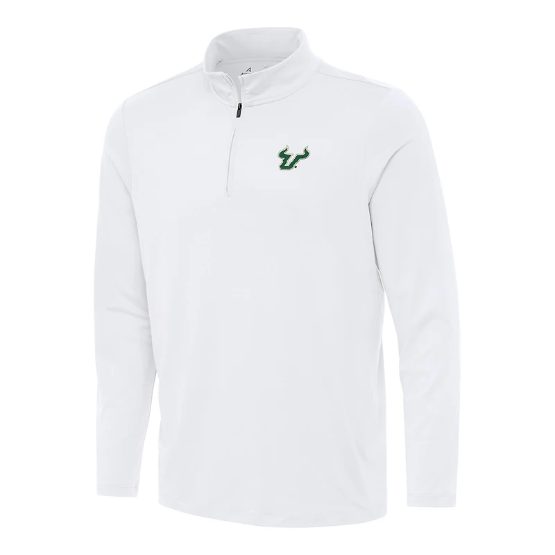 Men's Antigua White South Florida Bulls Reprocess Quarter-Zip Top