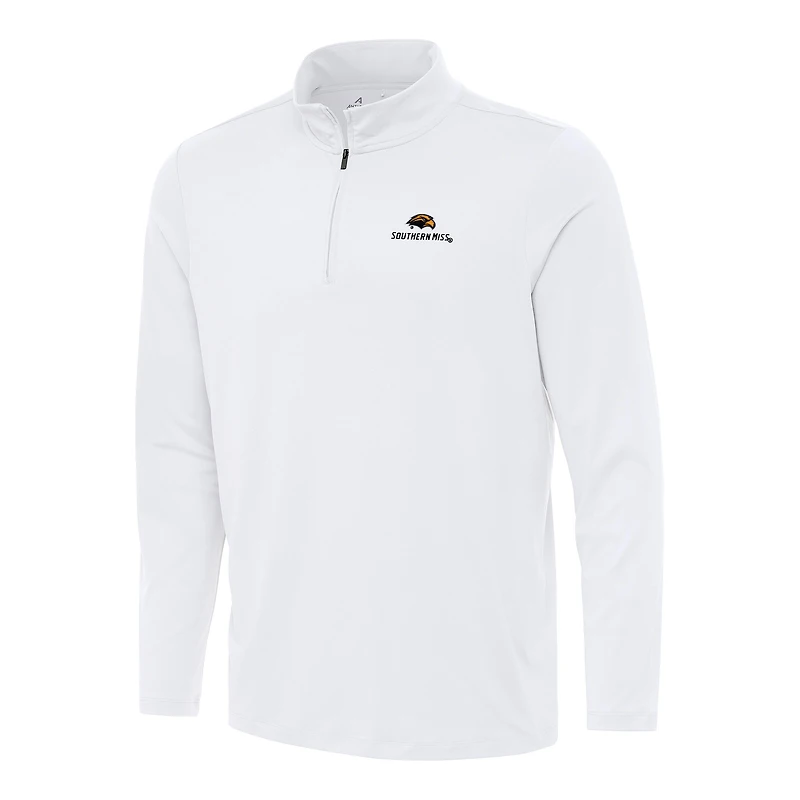 Men's Antigua White Southern Miss Golden Eagles Reprocess Quarter-Zip Top