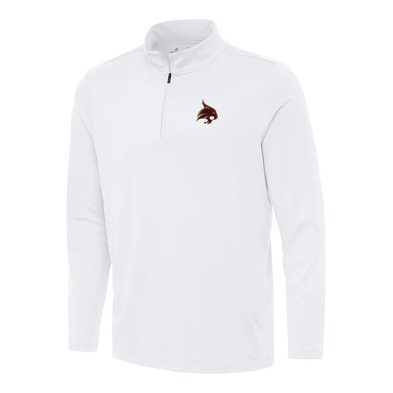 Men's Antigua White Texas State Bobcats Reprocess Quarter-Zip Top