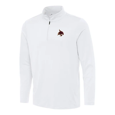 Men's Antigua White Texas State Bobcats Reprocess Quarter-Zip Top