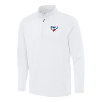 Men's Antigua White SMU Mustangs Reprocess Quarter-Zip Top