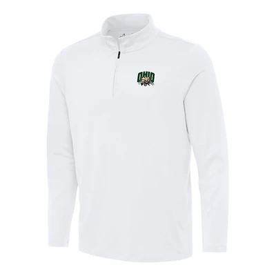 Men's Antigua White Ohio Bobcats Reprocess Quarter-Zip Top