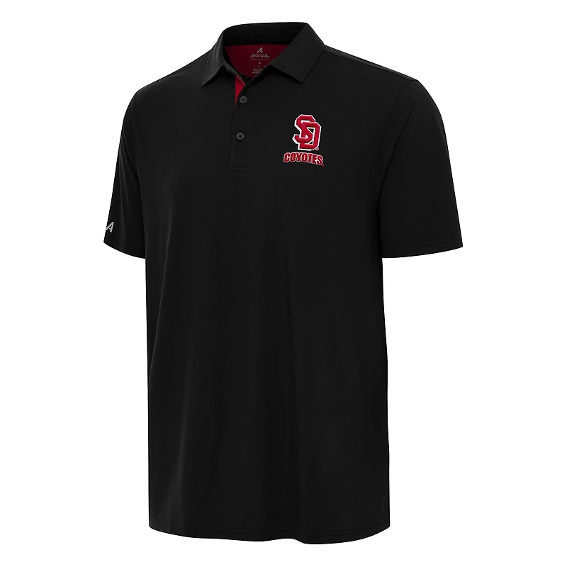 Men's Antigua Black/Red South Dakota Coyotes Era Polo