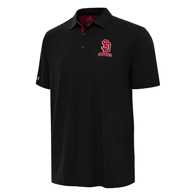 Men's Antigua Black/Red South Dakota Coyotes Era Polo