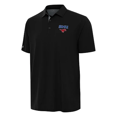 Men's Antigua Black/Gray SMU Mustangs Era Polo