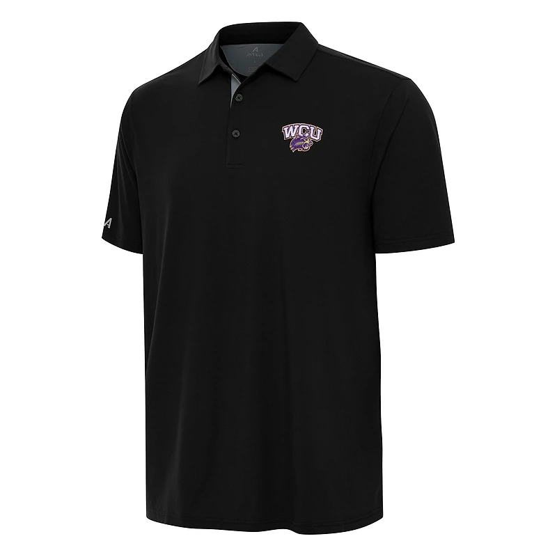Men's Antigua Black/Gray Western Carolina Catamounts Era Polo