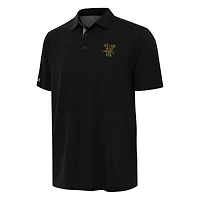 Men's Antigua Black/Gray Vermont Catamounts Era Polo