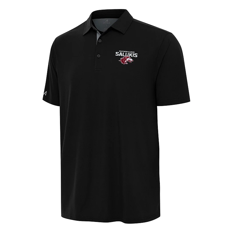 Men's Antigua Black/Gray Southern Illinois Salukis Era Polo