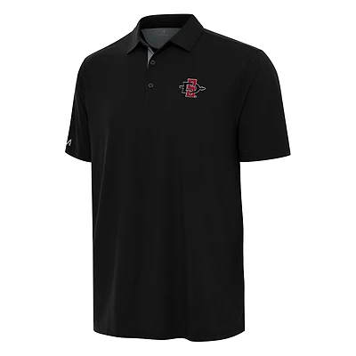 Men's Antigua Black/Gray San Diego State Aztecs Era Polo