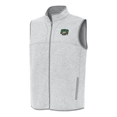 Men's Antigua Heather Gray Ohio Bobcats Fortune Full-Zip Vest