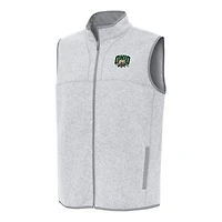 Men's Antigua Heather Gray Ohio Bobcats Fortune Full-Zip Vest