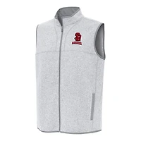 Men's Antigua Heather Gray South Dakota Coyotes Fortune Full-Zip Vest
