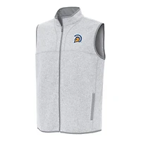 Men's Antigua Heather Gray San Jose State Spartans Fortune Full-Zip Vest