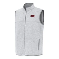Men's Antigua Heather Gray UNLV Rebels Fortune Full-Zip Vest