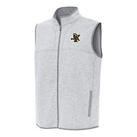 Men's Antigua Heather Gray Vermont Catamounts Fortune Full-Zip Vest