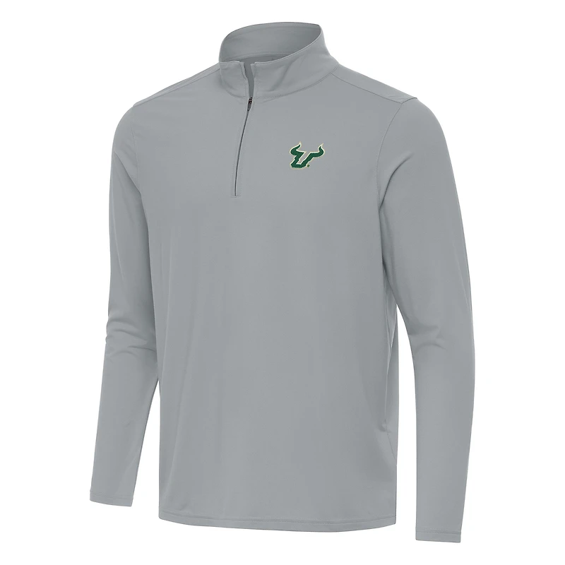 Men's Antigua Gray South Florida Bulls Intent Quarter-Zip Top