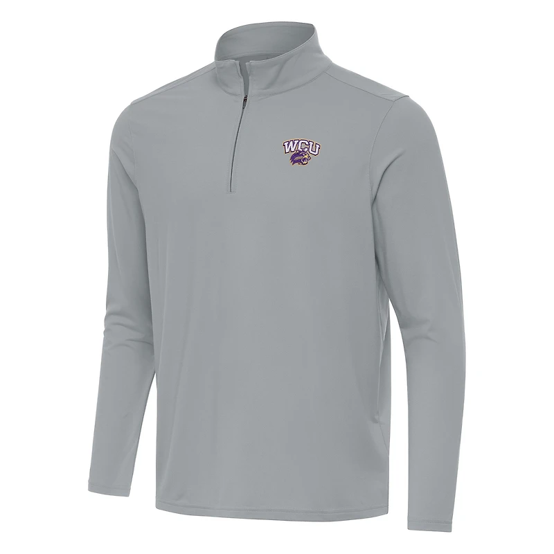 Men's Antigua Gray Western Carolina Catamounts Intent Quarter-Zip Top