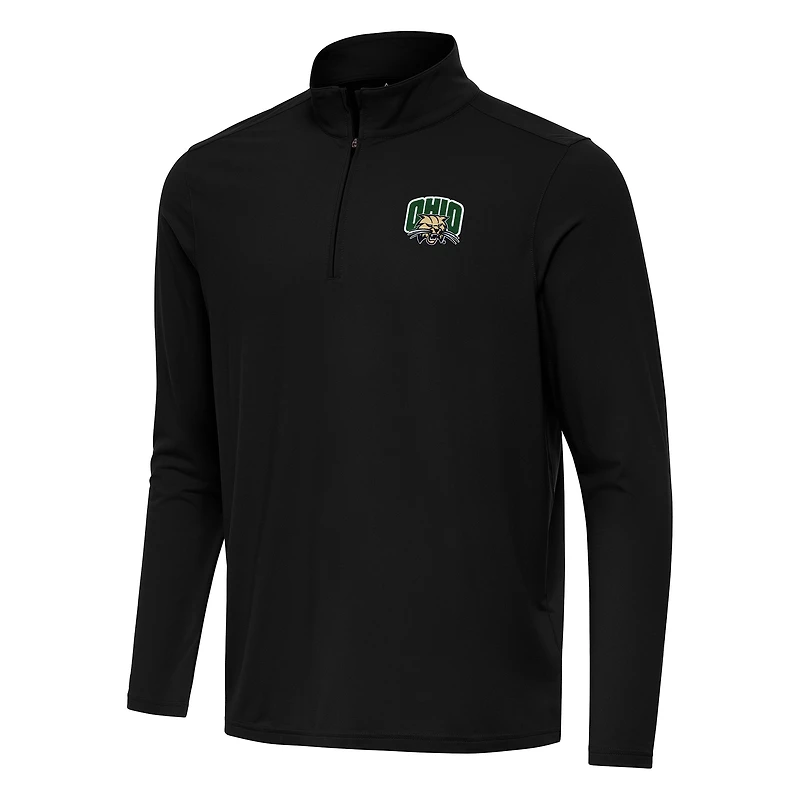 Men's Antigua Black Ohio Bobcats Intent Quarter-Zip Top