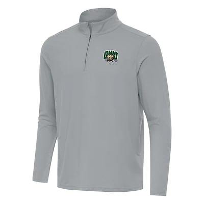 Men's Antigua Gray Ohio Bobcats Intent Quarter-Zip Top