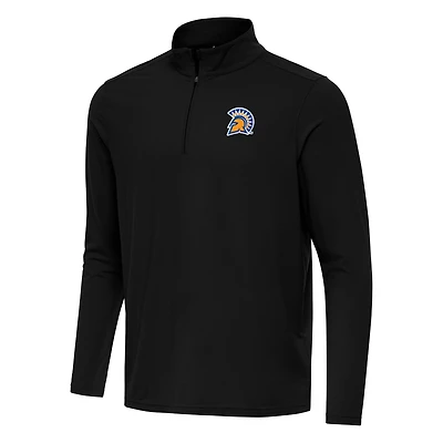 Men's Antigua Black San Jose State Spartans Intent Quarter-Zip Top