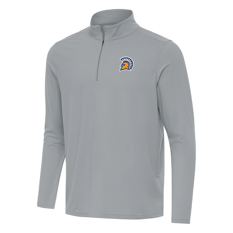 Men's Antigua Gray San Jose State Spartans Intent Quarter-Zip Top
