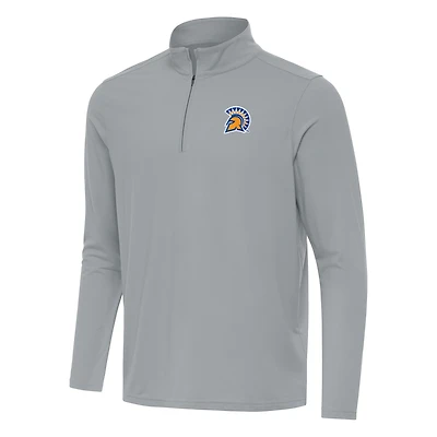 Men's Antigua Gray San Jose State Spartans Intent Quarter-Zip Top