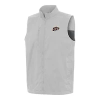 Men's Antigua  Heather Gray UTEP Miners Brisk Full-Zip Vest