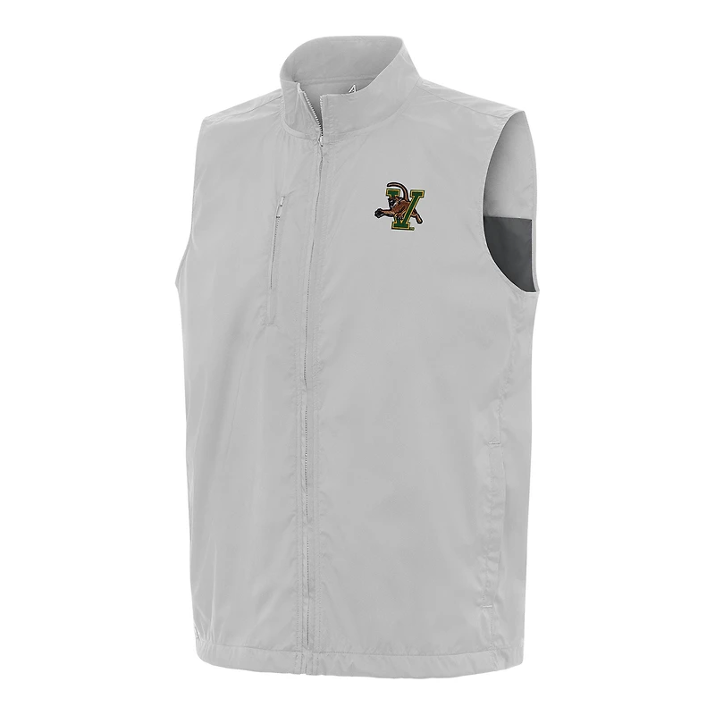 Men's Antigua  Heather Gray Vermont Catamounts Brisk Full-Zip Vest
