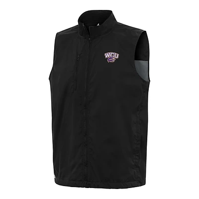 Men's Antigua  Black Western Carolina Catamounts Brisk Full-Zip Vest