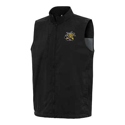 Men's Antigua  Black Wichita State Shockers Brisk Full-Zip Vest